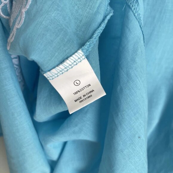 Mud Pie The Bag Lady Crystal Blue Embroidered Cover Up NWT - Picture 5 of 7